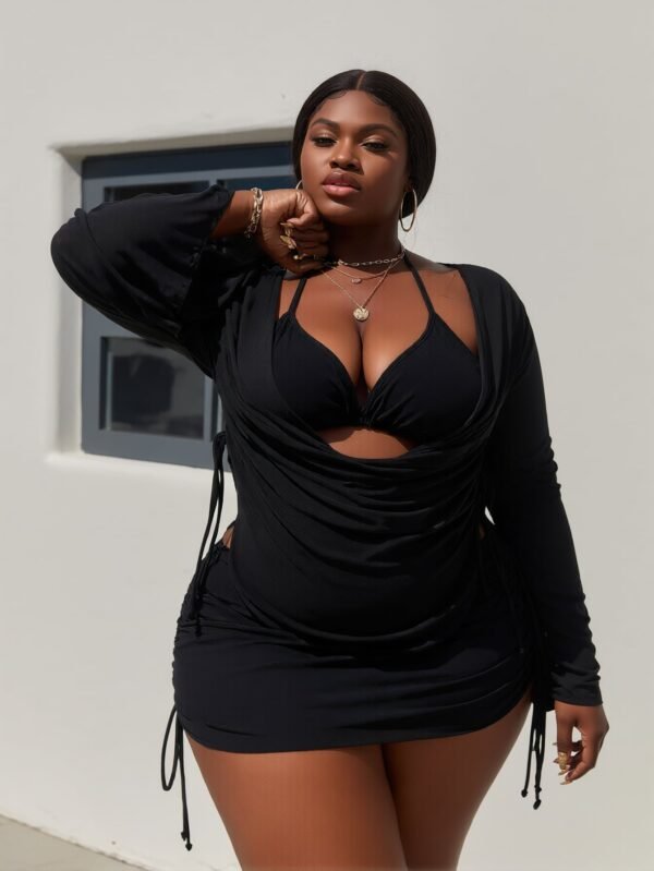 Black Cover-Up Swim Set