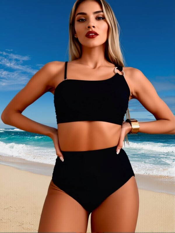 Black Bandeau Bikini Set