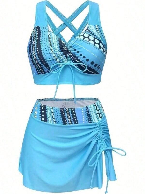 Blue Printed Bikini Set