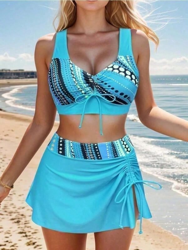 Blue Printed Bikini Set