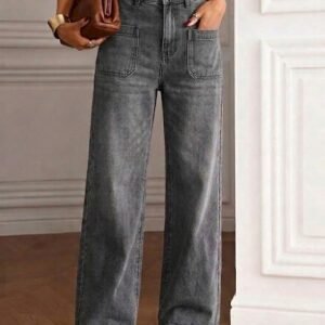 Charcoal Wide Leg Jeans