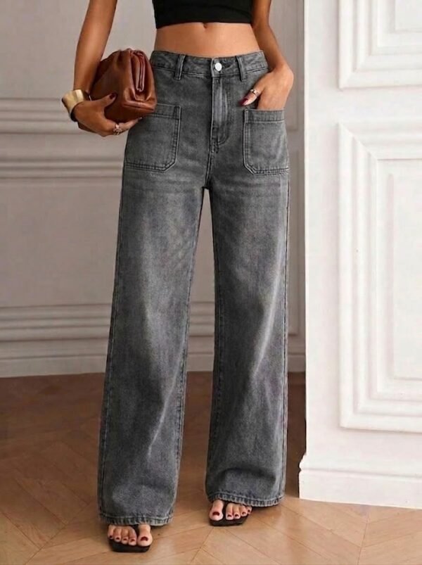 Charcoal Wide Leg Jeans