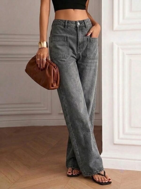 Charcoal Wide Leg Jeans