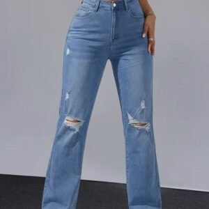 Distressed Bootcut Jeans