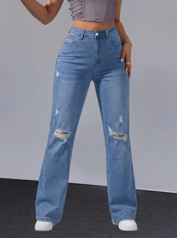 Distressed Bootcut Jeans