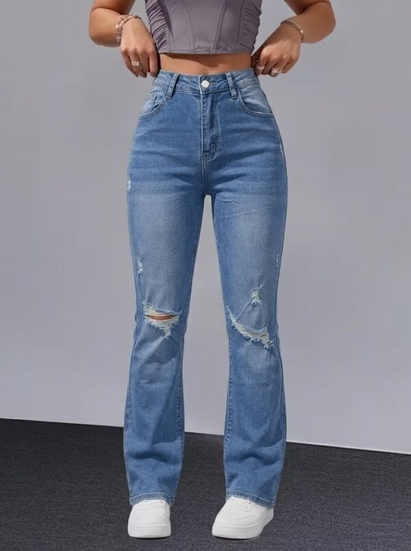 Distressed Bootcut Jeans
