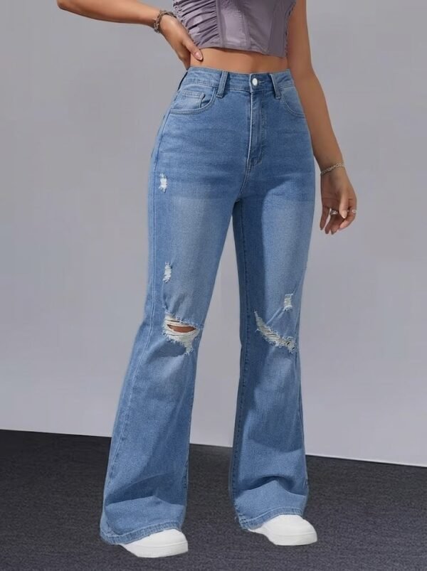 Distressed Bootcut Jeans
