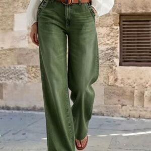 Olive Wide Leg Jeans