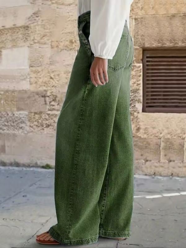 Olive Wide Leg Jeans