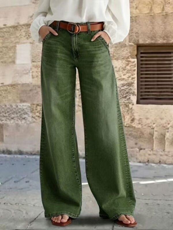 Olive Wide Leg Jeans