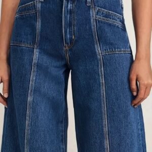 Patch Pocket Wide Leg Jeans