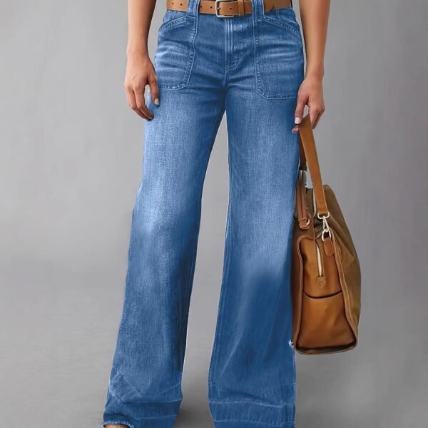Medium Wash Straight Jeans