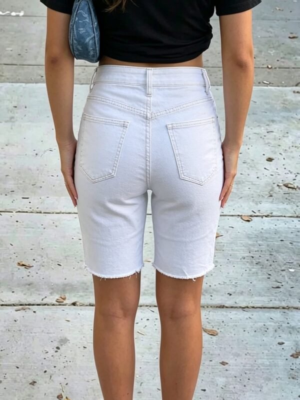 White Bermuda Denim Shorts