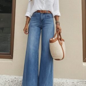 Blue Wide Leg Jeans