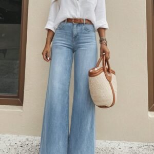 Light Blue Wide Leg Jeans