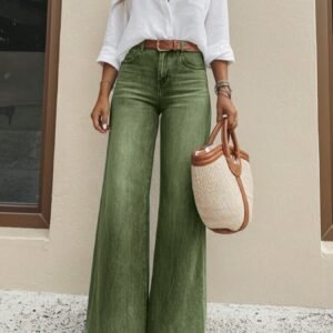 Olive Wide Leg Jeans