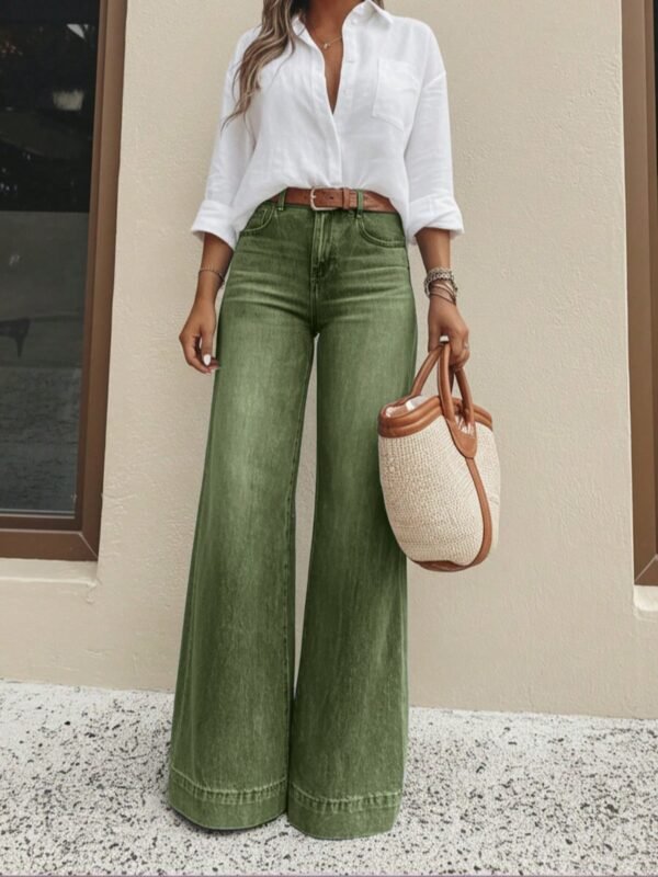 Olive Wide Leg Jeans